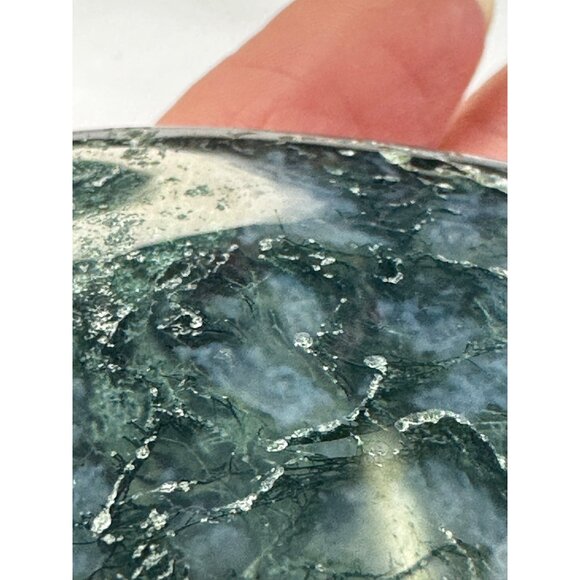 Moss Agate Heart-Shaped Healing Palmstone Natural Green Gemstone Spiritual Gift - Picture 8 of 11